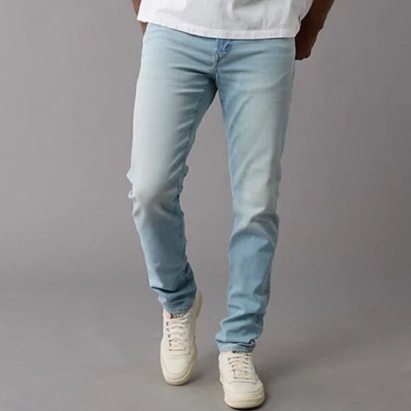 American Eagle Airflex+ Temp Tech Jeans Size 32 x 34 Athletic Skinny - Picture 1 of 12